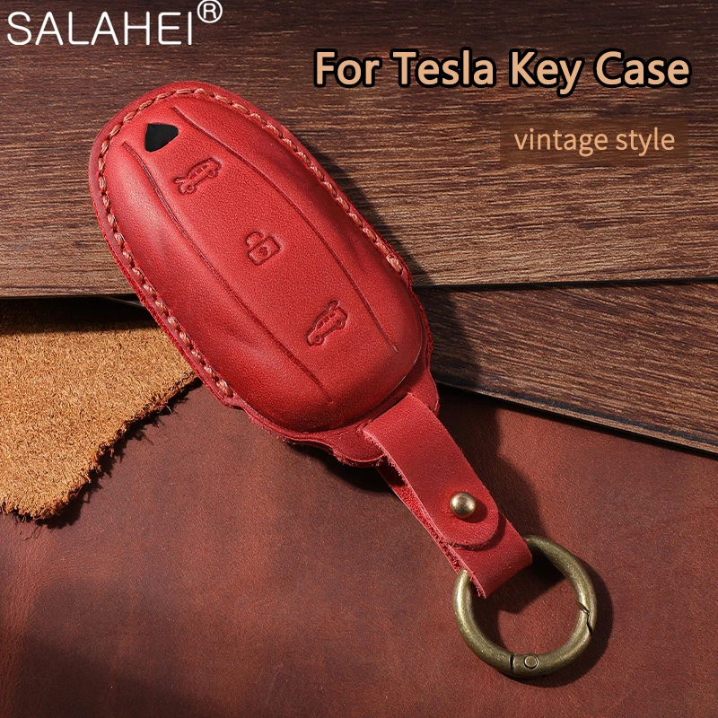 High Grade Car Smart Key Case Cover Kreyless Bag For Tesla Model S X Auto Remote Shell Fob Holder Protector Keychain Accessories