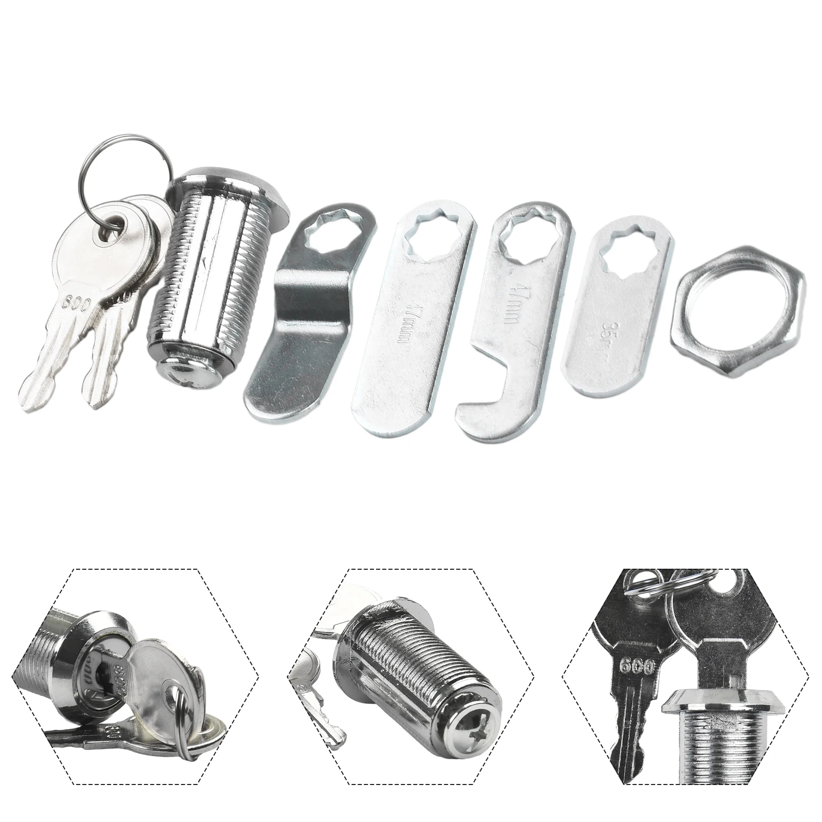 Cam Lock Set  With 2 Keys Premium Cabinet Zinc Alloy 16/30mm For Cabinet Doors, Drawers, Toolbox, Mailbox, RV And Campers.