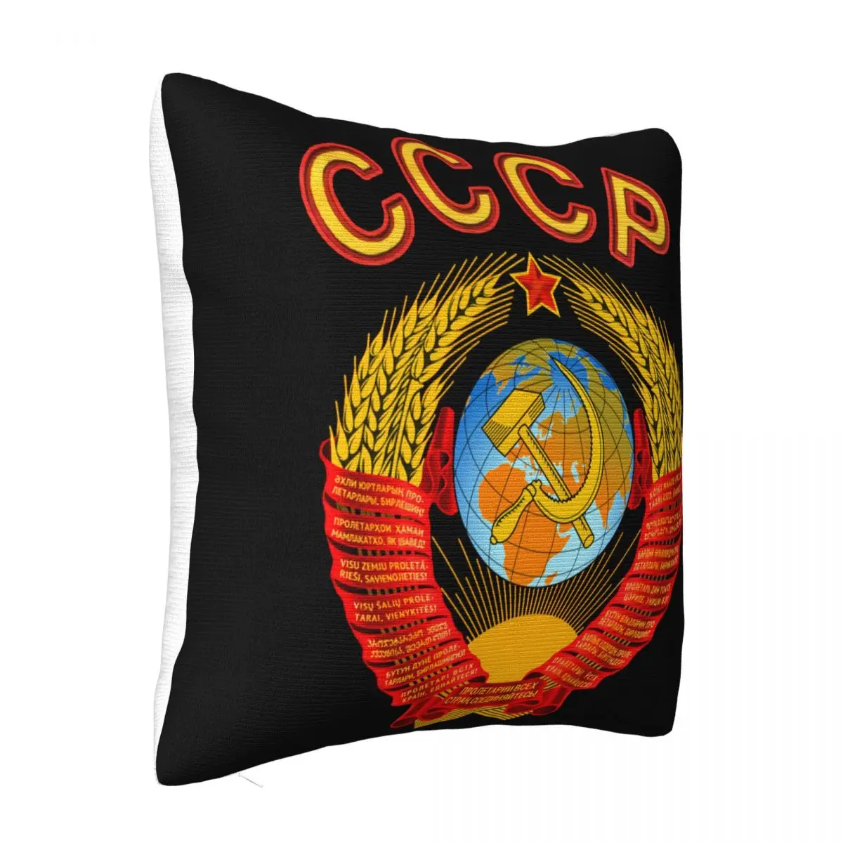 Russian Graphic 100 Cotton Red With Ussr Emblem And Anthem Printbandan Party Pillow Case