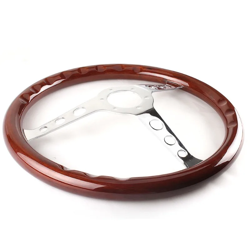 

Car modified steering wheel 380MM solid wood steering wheel, classic car retro universal steering wheel