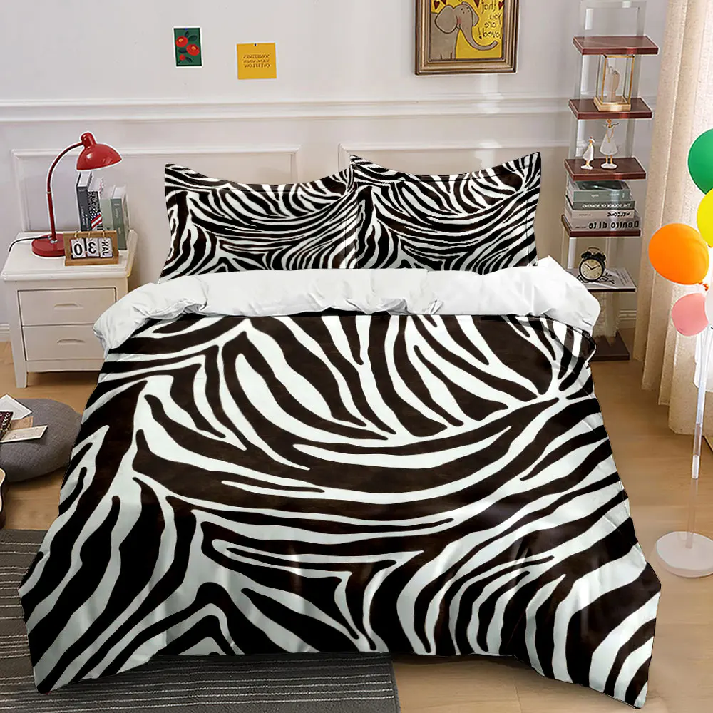 

Zebra Pattern Three-Piece Set Multiple sizes kid's and adults' bedroom Exquisite 3PC bedding set, gift