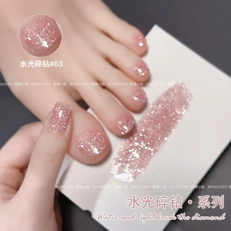 6g pote de luz de água flash esmagado diamante gel unha polonês platina flash gel unha polonês removível uv led base gel arte do prego