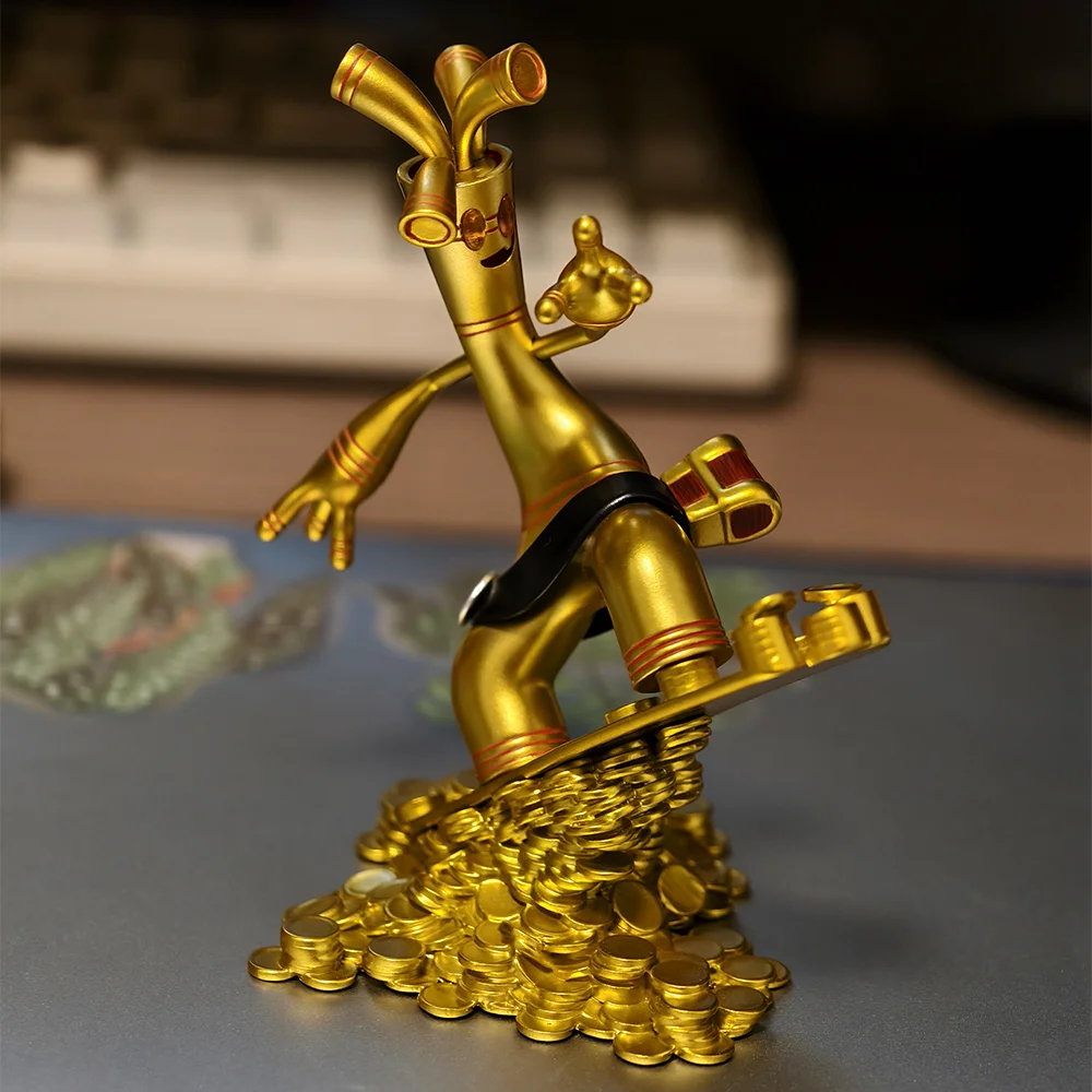 Uu スケートボード ゴールデンゴ B スタイル リマスター ポケモン フィギュア # 1000 Gholdengo アクションフィギュア収集モデルゴールデン装飾おもちゃギフト