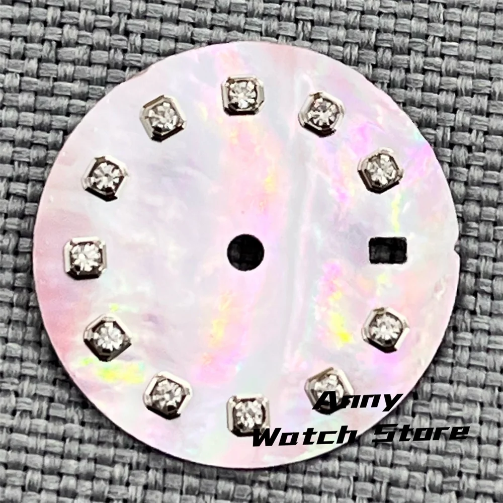 20.5mm Watch Dial For 26mm Ladies Watch Sunburst Black Gray White Mother Pearl Dial Diamond Fit NH05A NH05 Automatic Movement