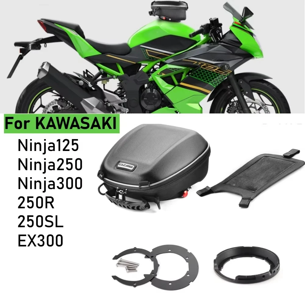Tank Bag For KAWASAKI Ninja125 Ninja250 Ninja300 250R 250SL EX300 Motorcycle Luggage Navigation Quick Lock Bag Ninja 125 250 300