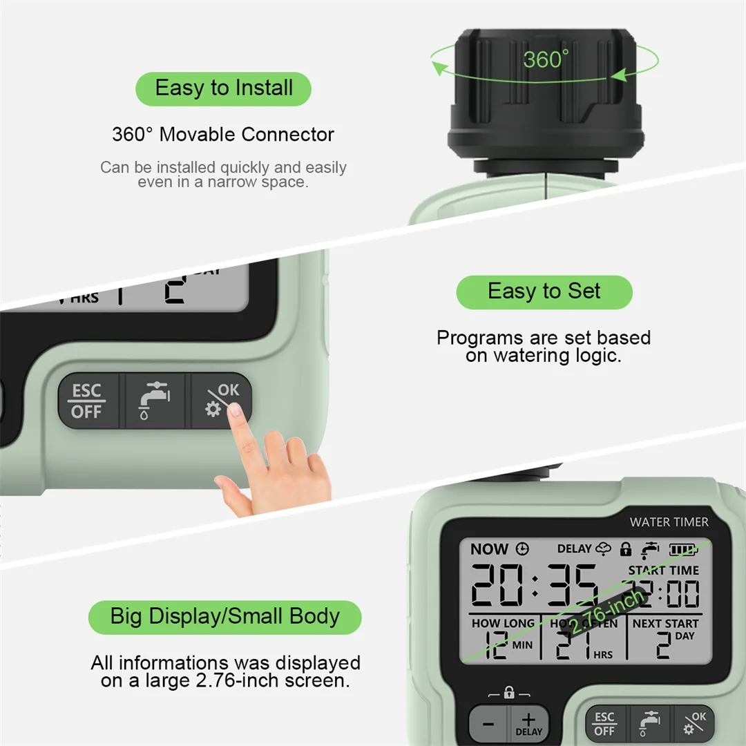 HCT-322 Automatic Water Timer Garden Digital Irrigation Machine Intelligent Sprinkler Used Outdoor to Save Water&Time