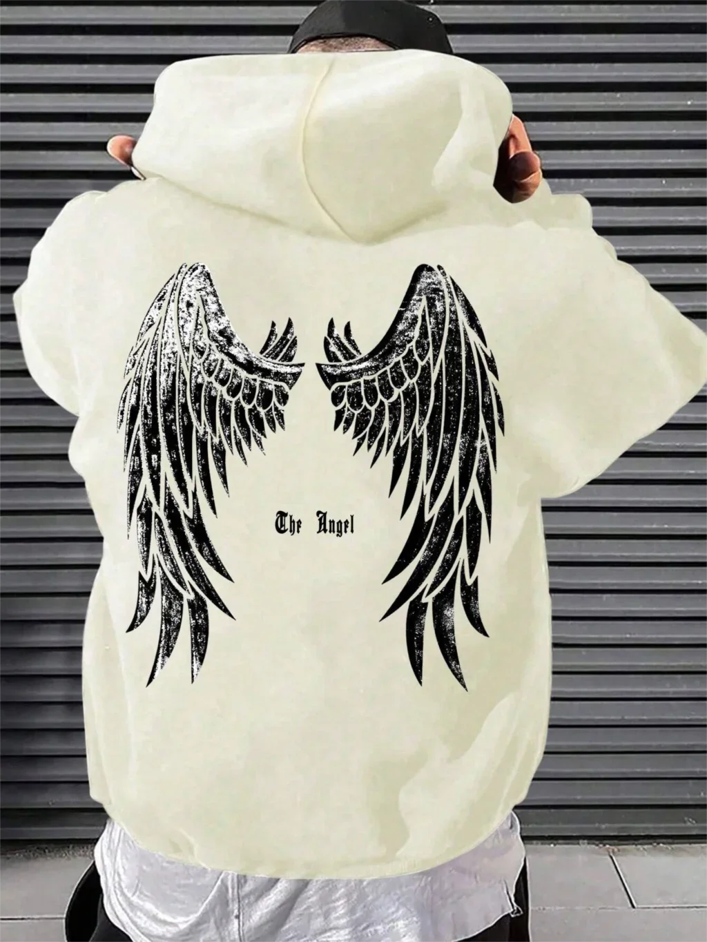 Autumn and Winter New Fashion Wing Printed Hoodie 100% Cotton High Quality Men\'s Casual Street Sports and Fitness Clothing