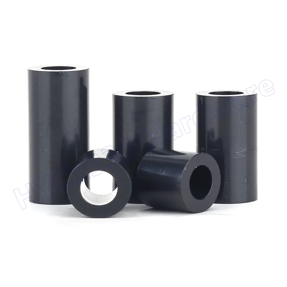 ABS Isolation Column M2.7 - M5.2 Insulation Post Straight Nylon Sleeve Round Hole Washer Plastic Pillar Spacer Black
