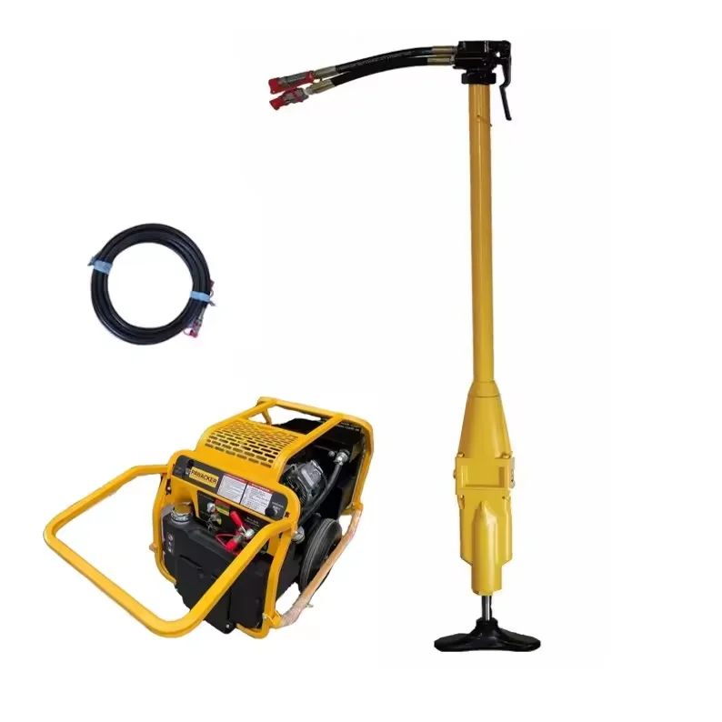 Powerful compact hydraulic hand-held tamper for construction sites