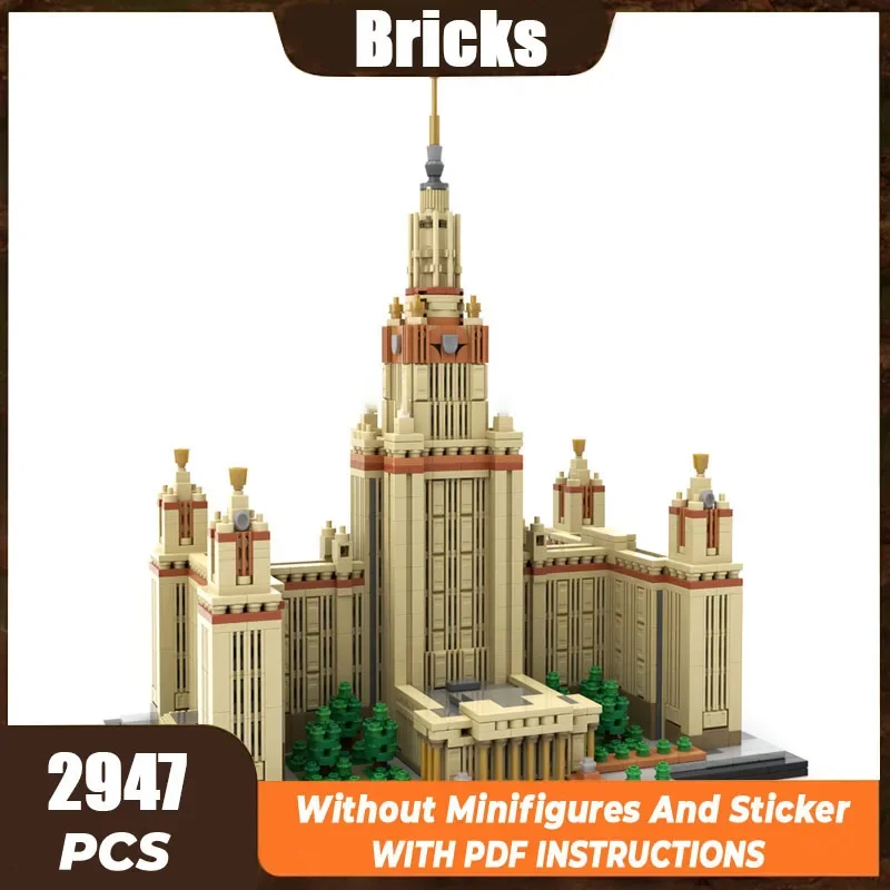 

Moc Building Bricks Moscow State University 1:800 Scale (M. V. Lomonosov University)Modular Blocks Gift Toy DIY Set Assembly