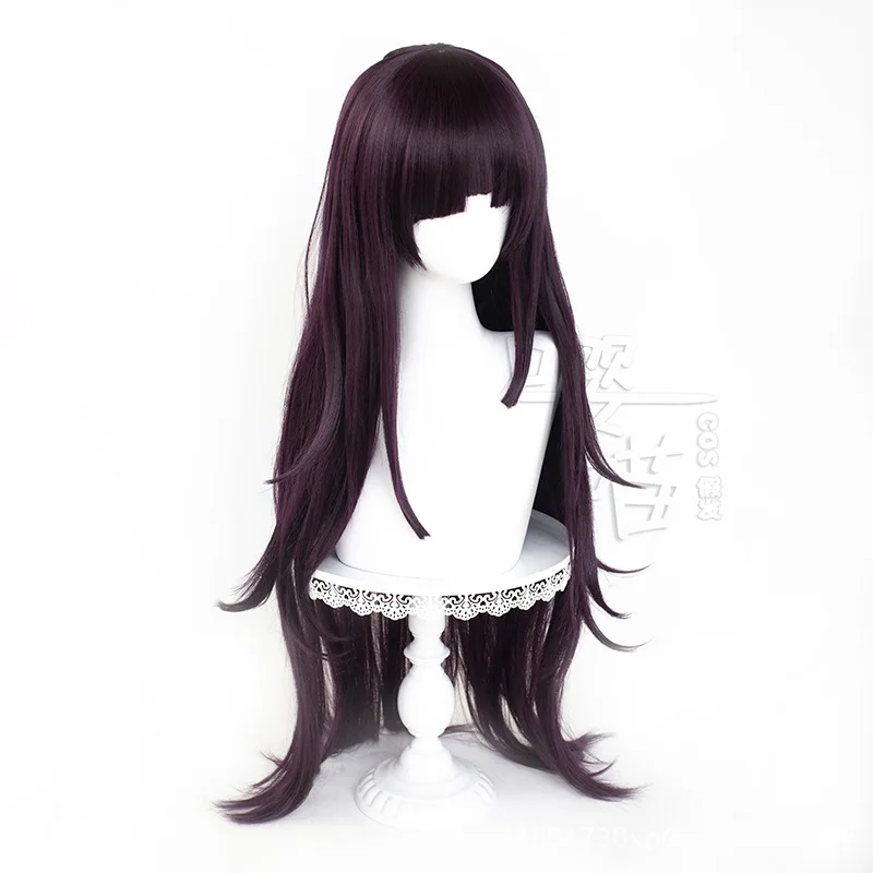 Mikan Tsumiki Cosplay Wig Anime Danganronpa 90CM Purple Heat Resistant Synthetic Wig Cosplay Mikan Tsumiki Wigs Halloween Party