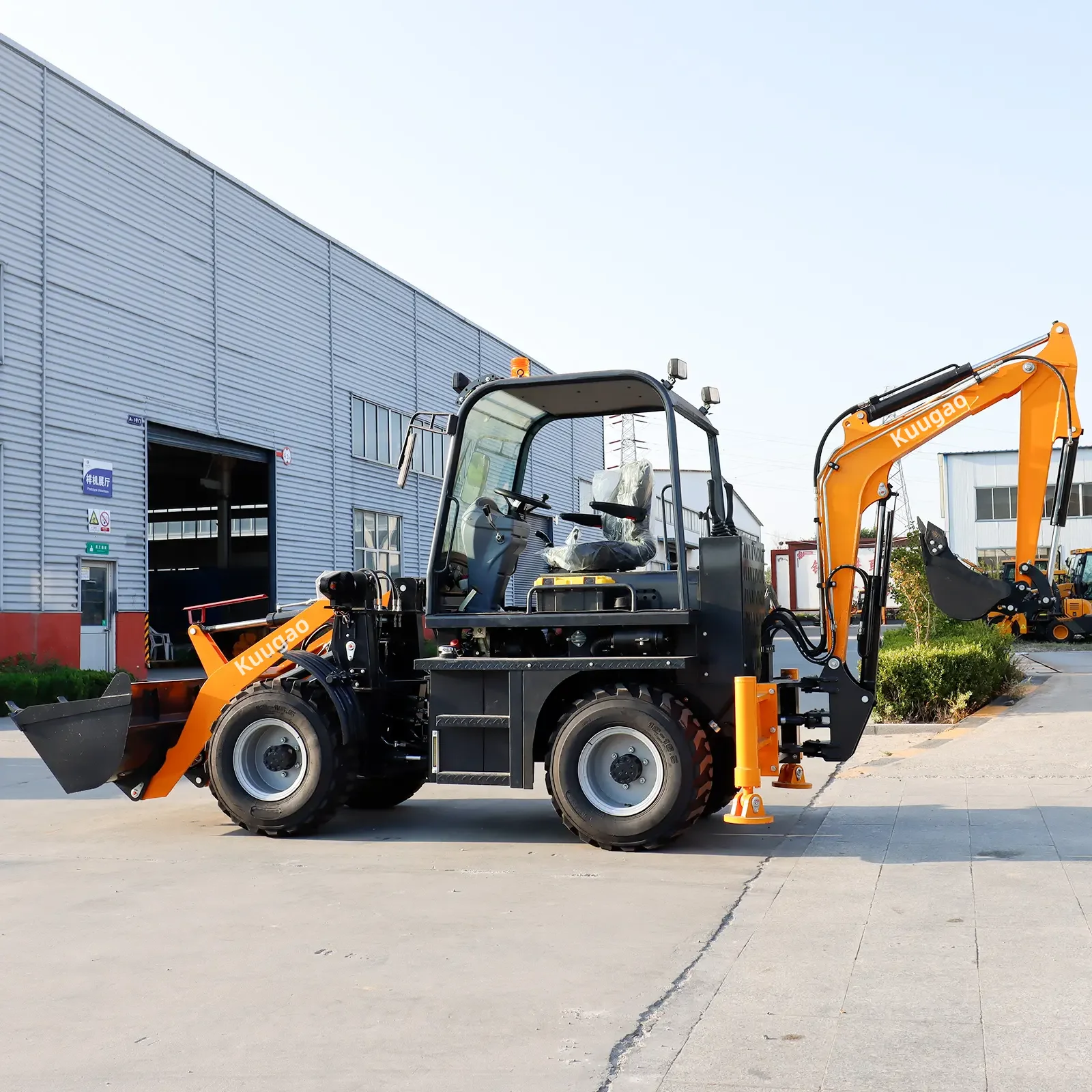 Backhoe Loader Free shipping 4X4 Agricultural tractor Front Loader Mini Excavator Mini Loader Digger Kubota Engine Customized