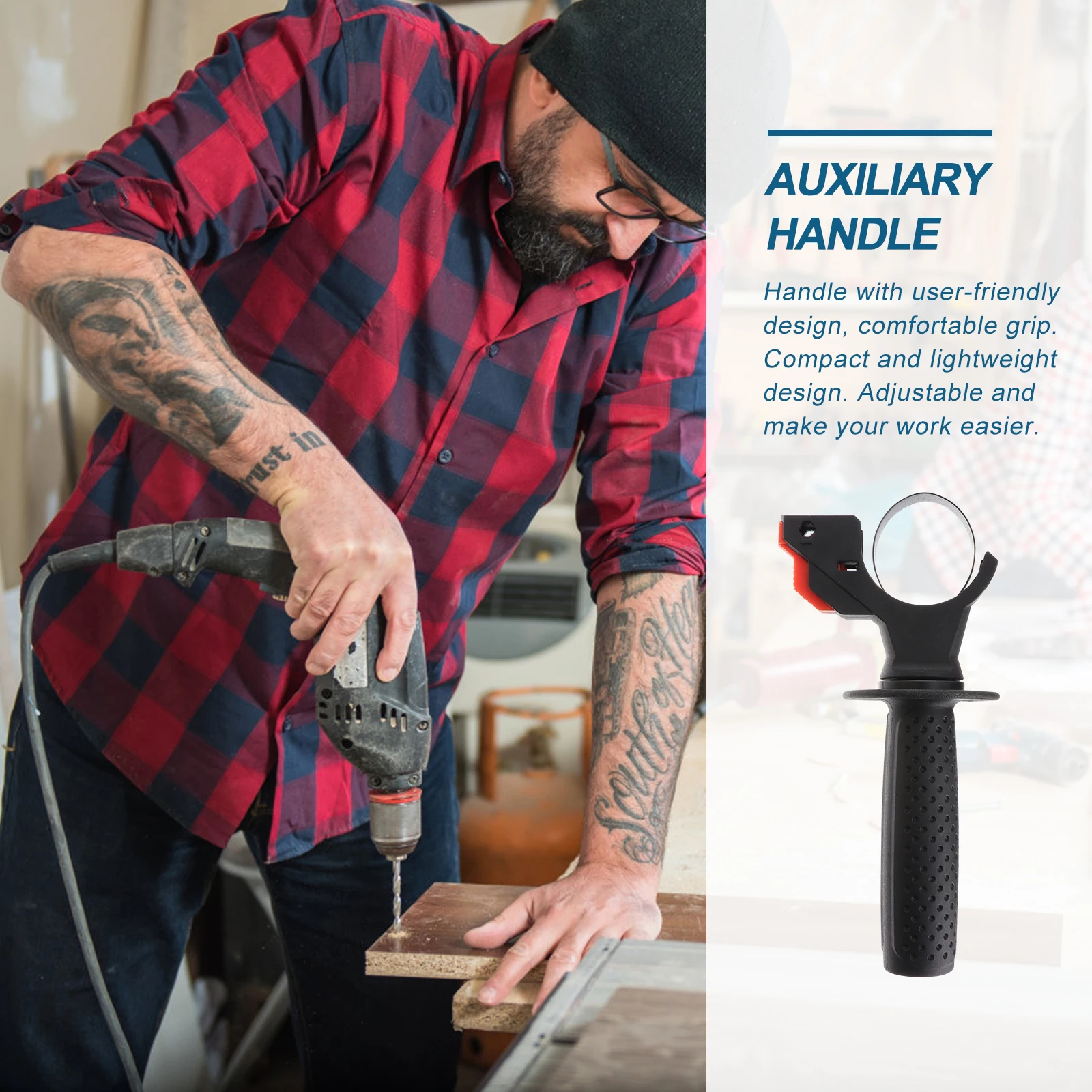 

2pcs Electric Drill Handle Ergonomic Anti-Slip Comfort Grip Adjustable Auxiliary Hammer Angle Grinder