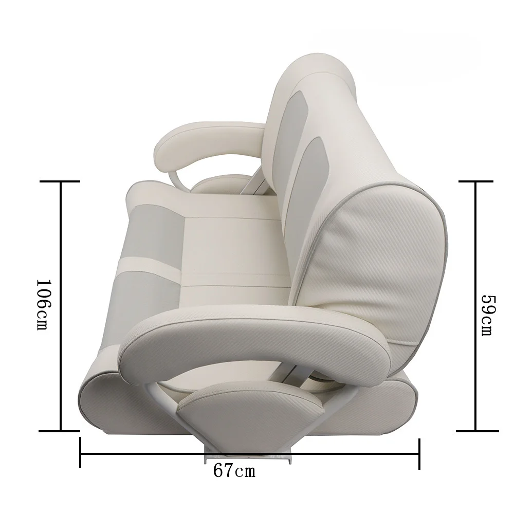 White Dark Blue Color Double Boat Seat with Full Upholstered Cushion High Quality Marine Ship Yacht Passenger Seat