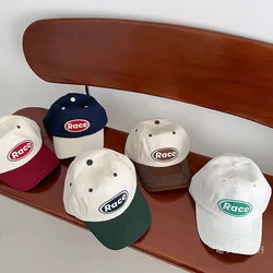 Korean Letters Embroidery Children Baseball Cap Adult Casual Parent-child Soft Cap