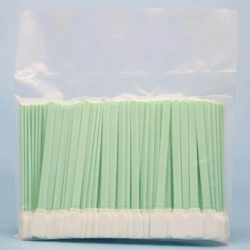 

100Pcs/Set Double Layer Polyester Rectangular Head Cleaning Swabs Plastic Handle Dust-Free Industrial Paddle Sticks