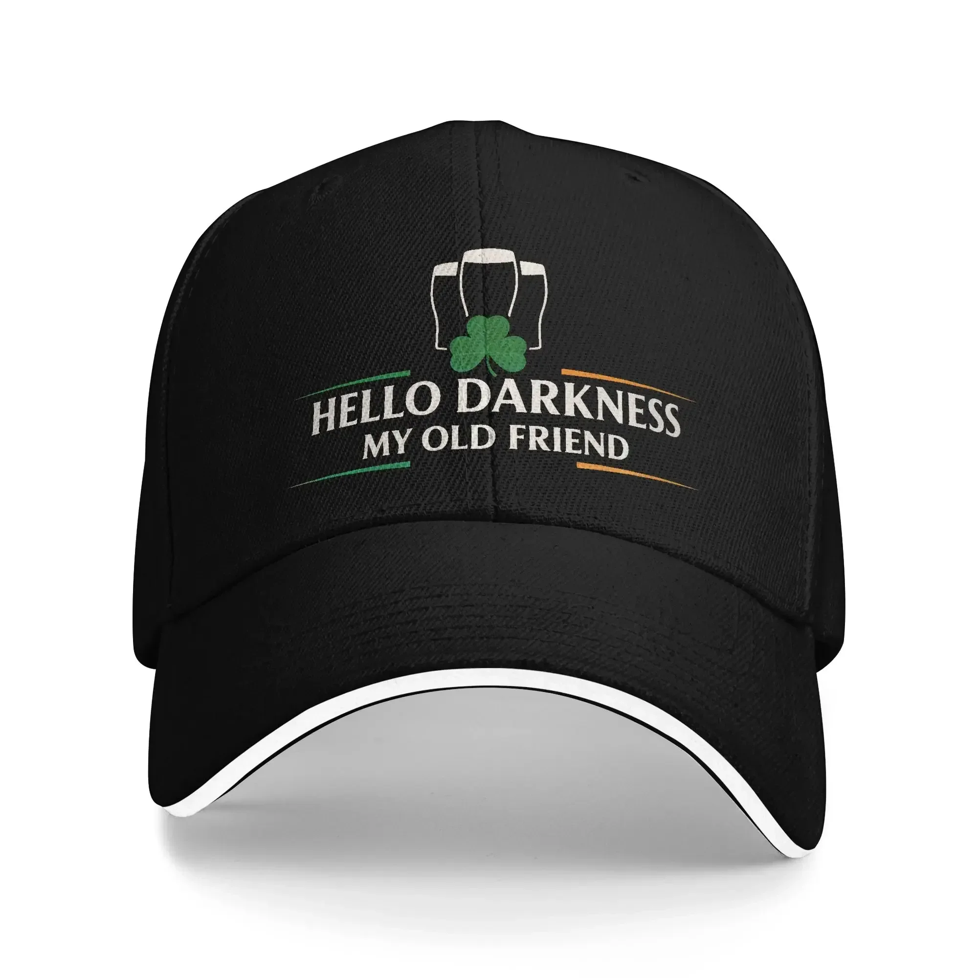 Hello Darkness My Old Friend Irish Drinking St Patricks Day Casual Baseball Cap Sport Hats Spring Female Male Snapback Cap