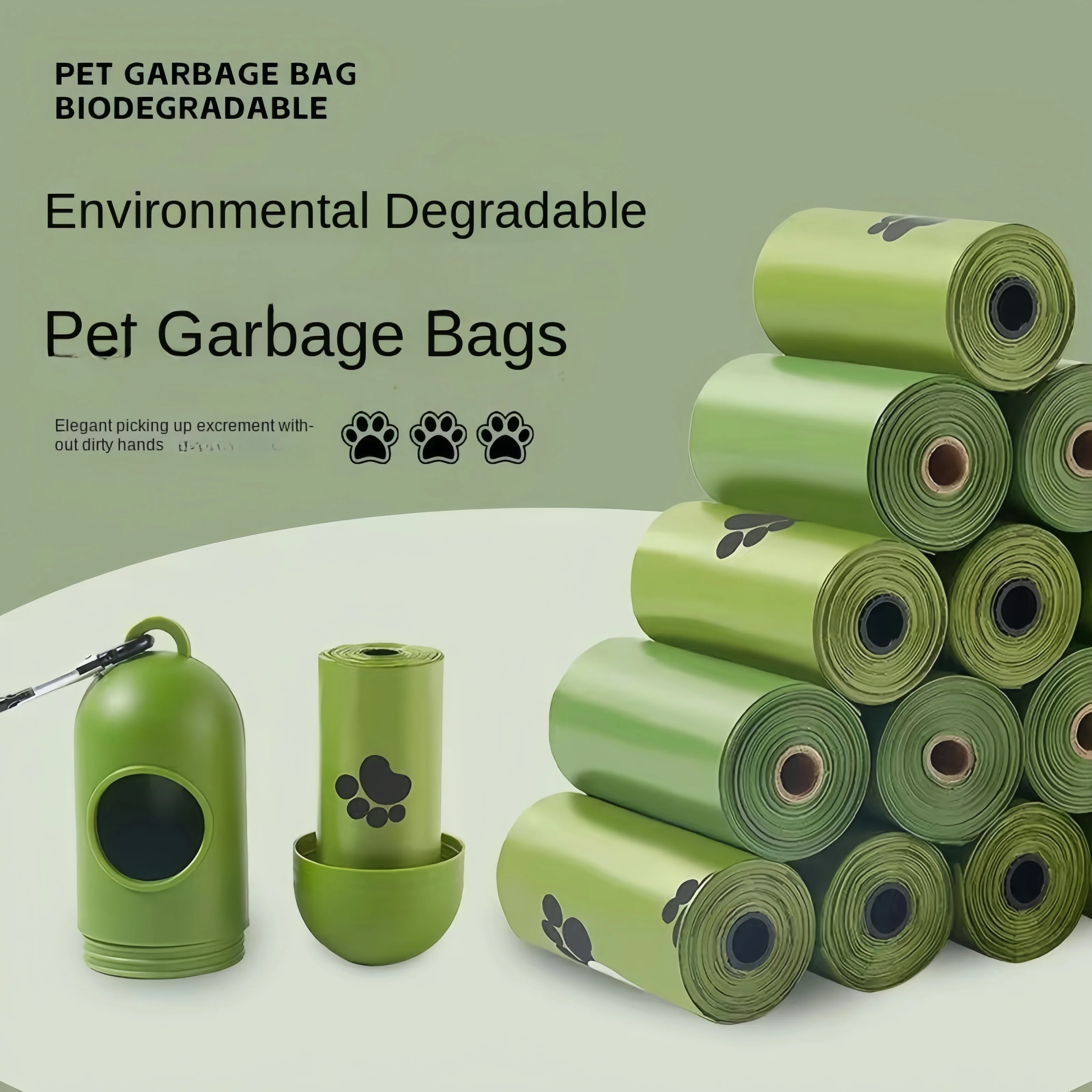 Ntensificatio EPI Biodegradable Pet Garbage Bag Dog Cat Poop Bags Dog Poop Bag Dispenser Dog Cleaning Supplies Dog Pet Supplies