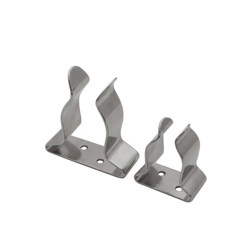 Replacement Stainless Steel Boat Oar Holder Universal Durable Wall Mount Tube Holder Clips Spring Clips Silver Boat Hook Holder