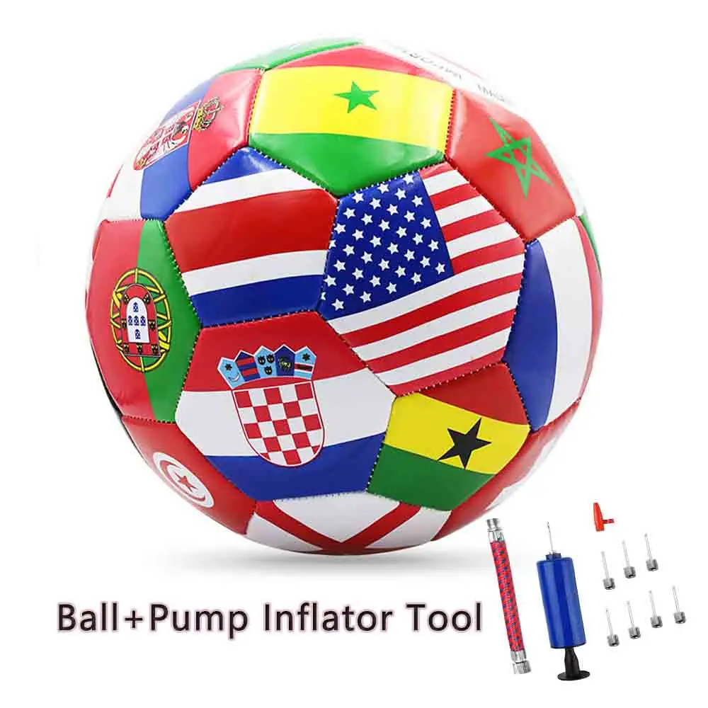 كرة القدم العلمية الحجم الرسمي 5 كرة القدم مباراة الكرة مع أداة نفخ المضخة في الهواء الطلق مباراة لعبة كرة القدم سميكة التدريب فوتي