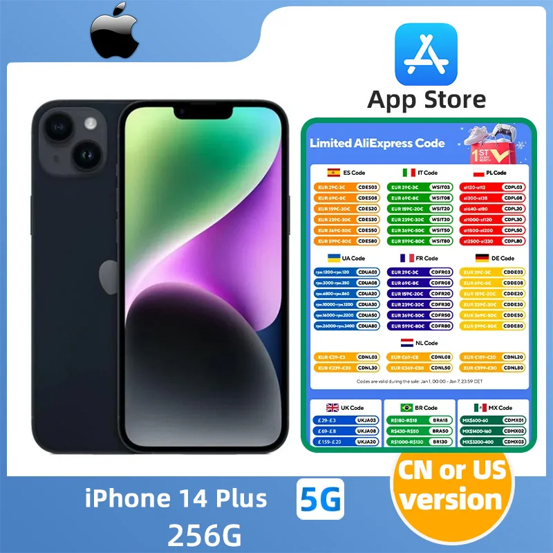 Apple iPhone 14 Plus 5g 6.7inch OLED Screen SmartPhone 12MP Camera 4325mAh 27W Charge IOS Apple A15 Original Used iPhone