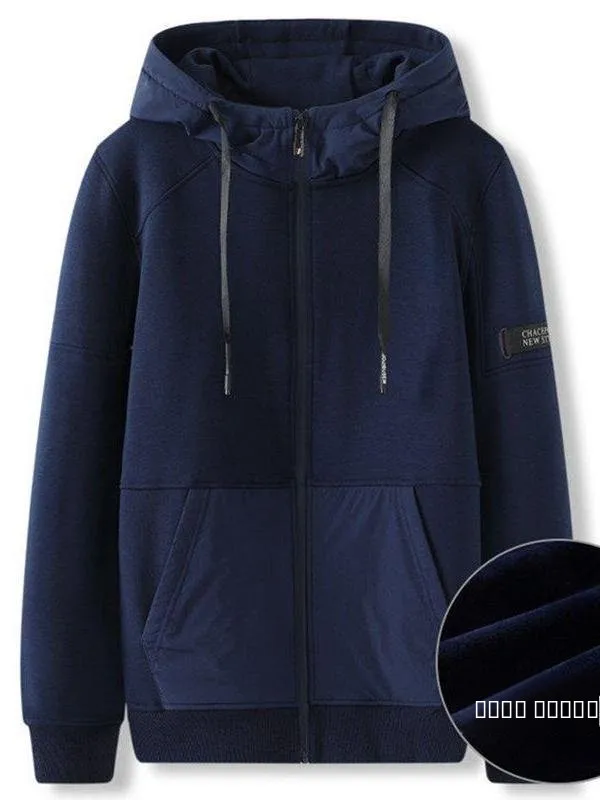 

Men's Fce Lined Thiened Hoodie Sweatirt Loose Fit Cardigan Sle Casual Sportswear Winter Autumn plus Size Outerwear