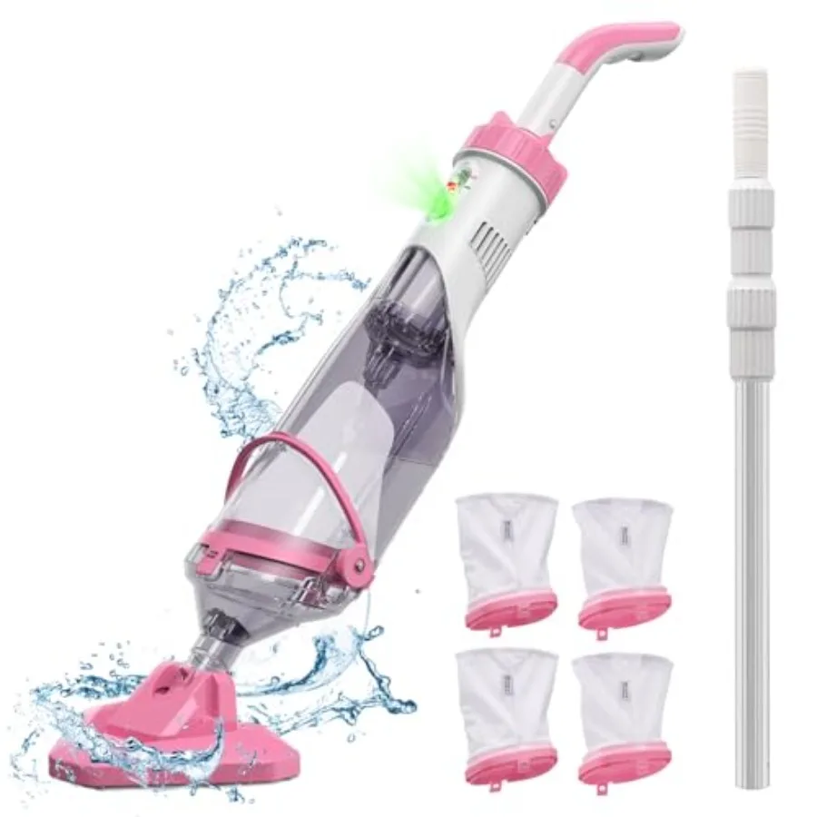 

Above Ground Pool Vacuum with Telescopic Pole, ABS Plastic, Blue, 1H Runtime 18.5 GPM Suction for Leaves Debris