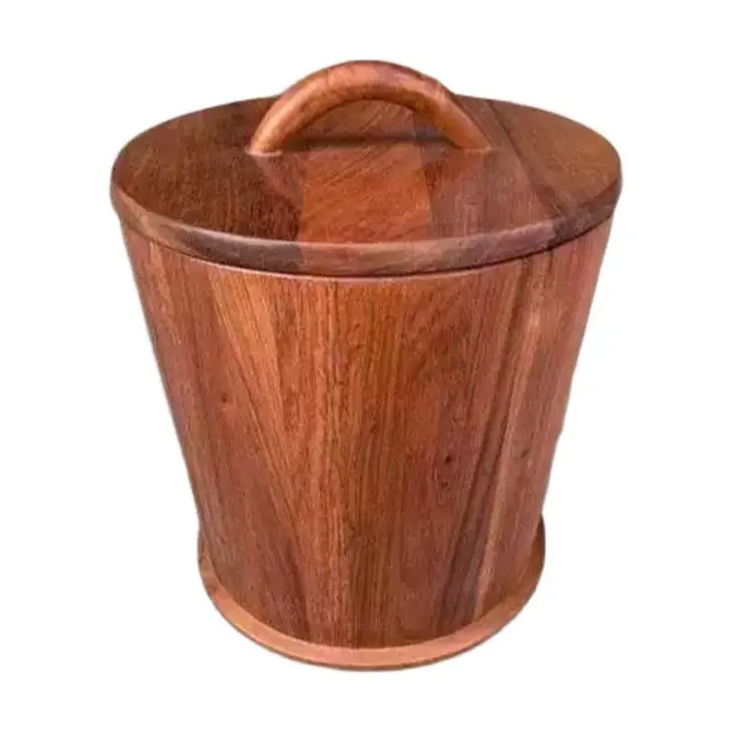 

Pear rice bucket rice tank, wooden, moisture-proof and insect-proof, home Chinese storage bucket rice storage box 10kg