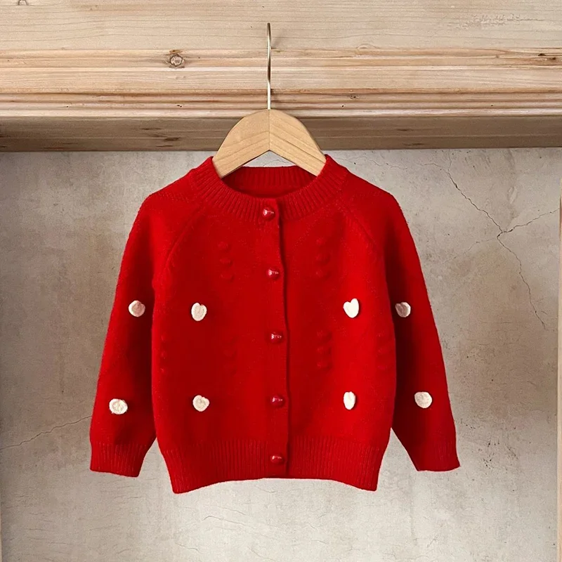 2026 ربيع جديد الوليد الطفل الفتيات سترة معطف طفل رضيع فتاة الحياكة سترة سترة 0-3 سنوات الأطفال الحياكة الملابس