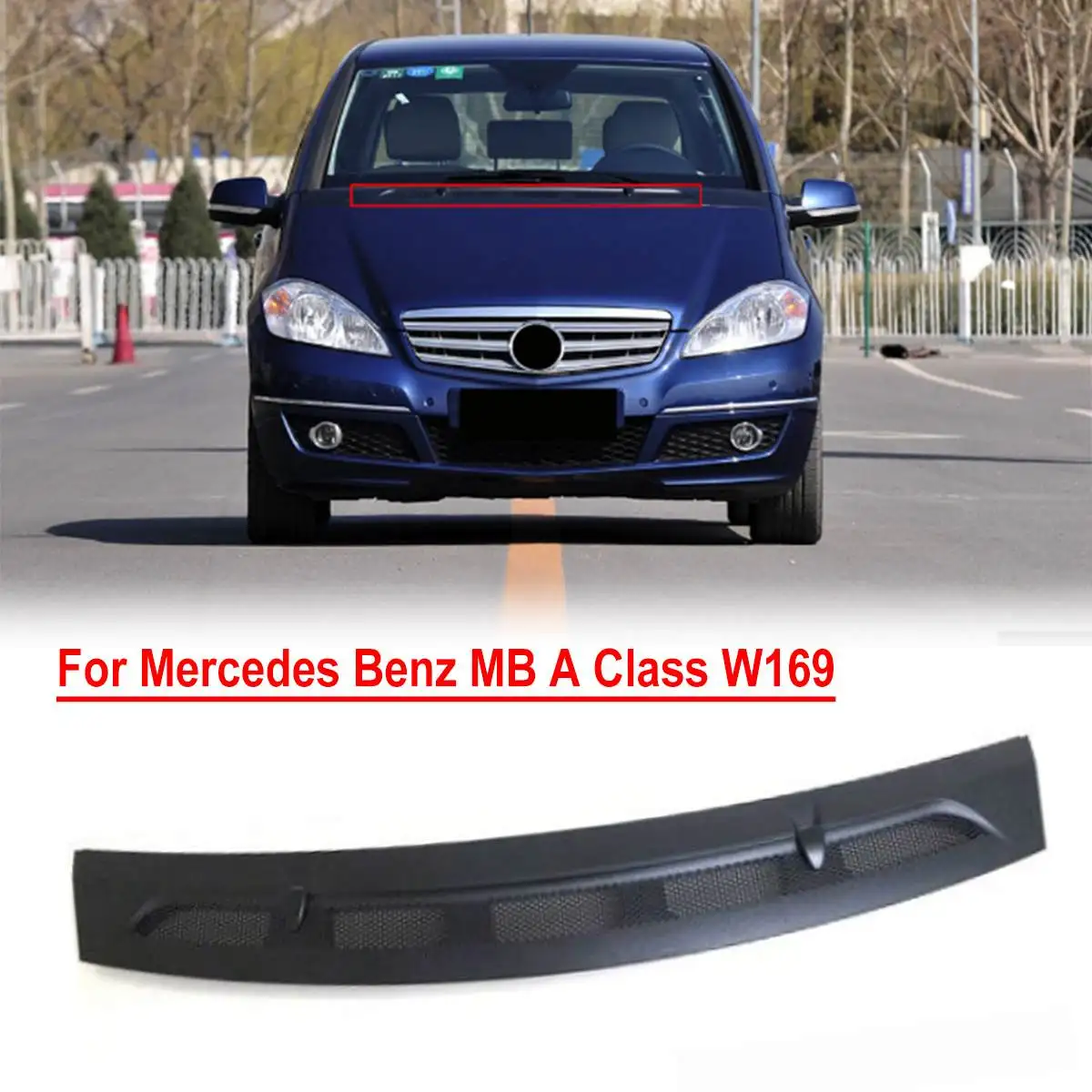 

Bonnet Hood Scoop Cover Windshield Decoration Front Water Drain Cover For Mercedes For Benz MB A Class W169