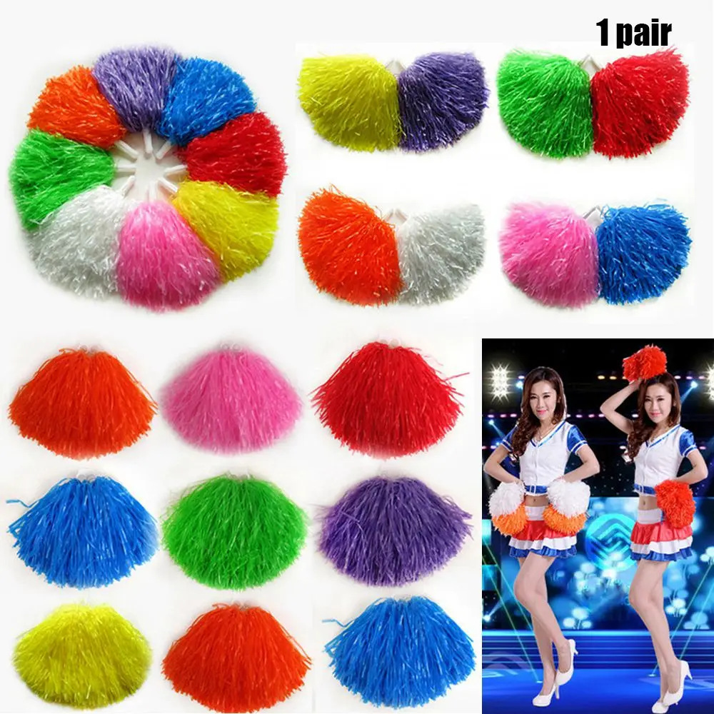 Double hole handle Competition Flower Cheerleader pompoms Dance Party Decorator Club Sport Supplies Cheerleading Cheering Ball