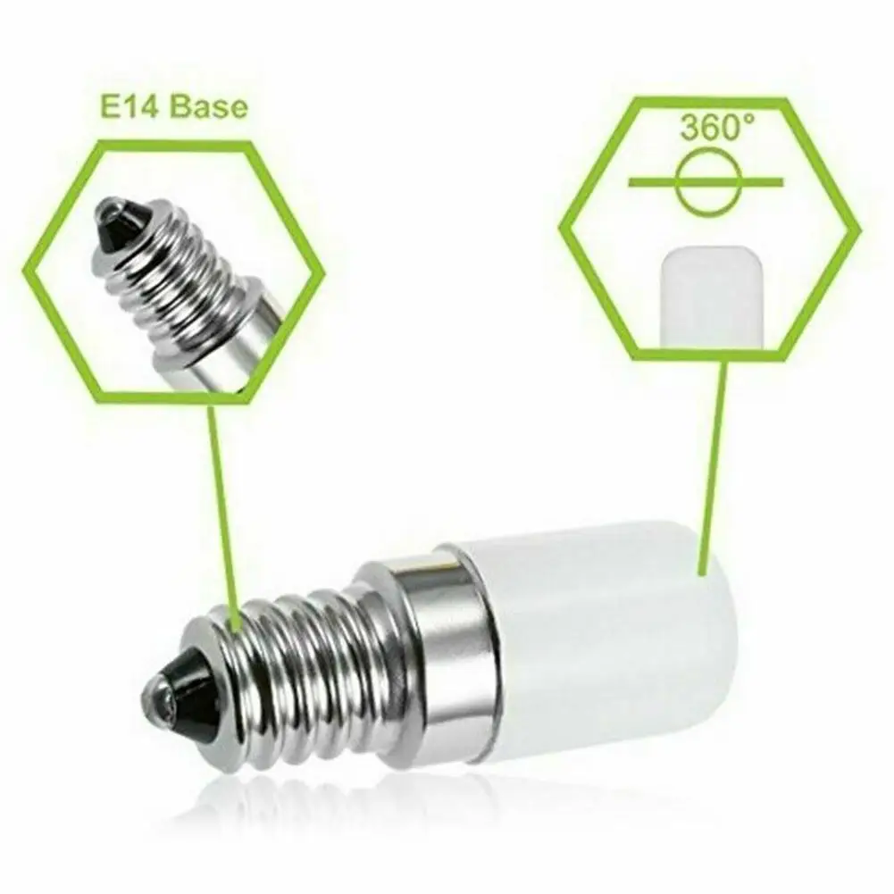 Mini 2W LED Light Bulbs E14 86-240V 2835SMD Refrigerator Lamp Screw Bulb For Refrigerator Freezer 3000K Warm White 6500K