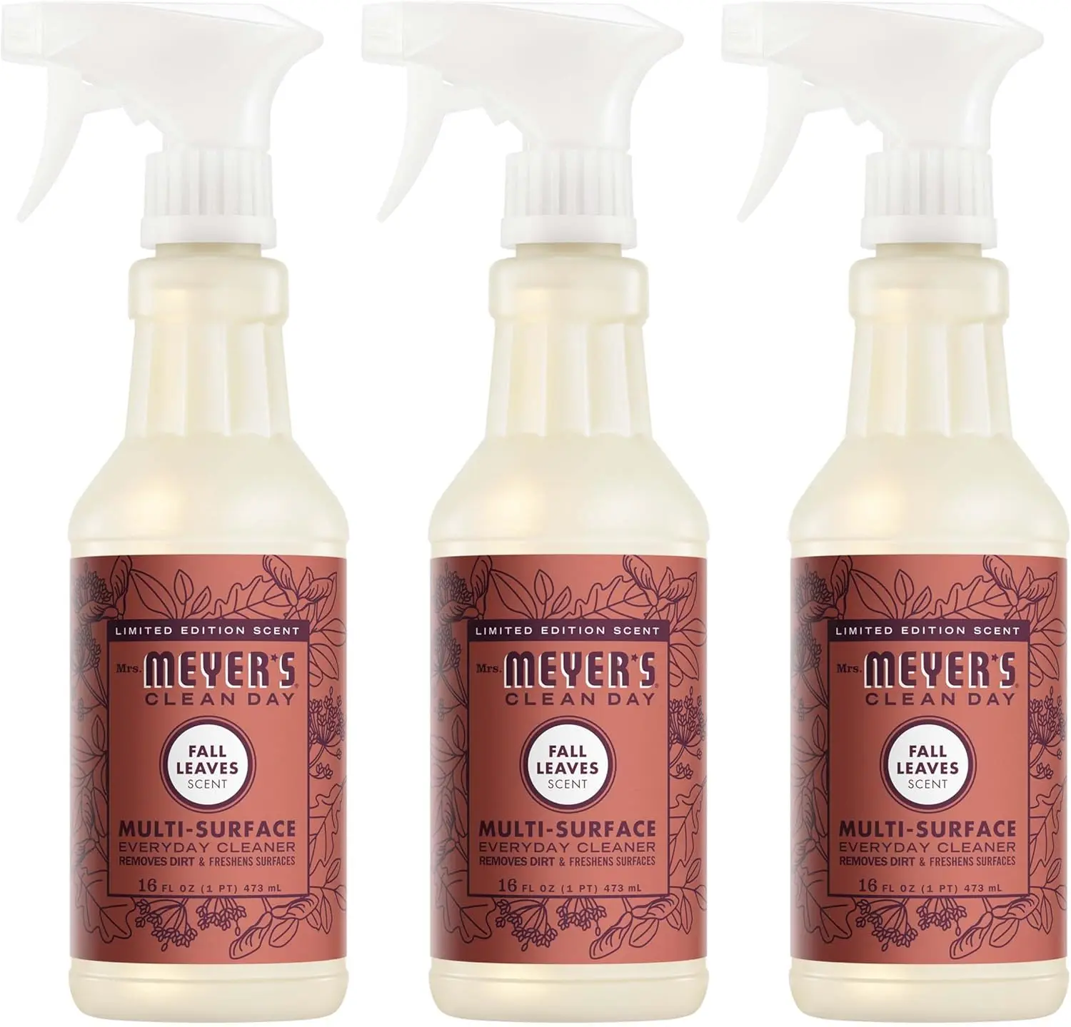 

Multi-Surface Everyday Cleaner, Fall Leaves Scent, 16 Fl Oz Bottle - 3 Pack