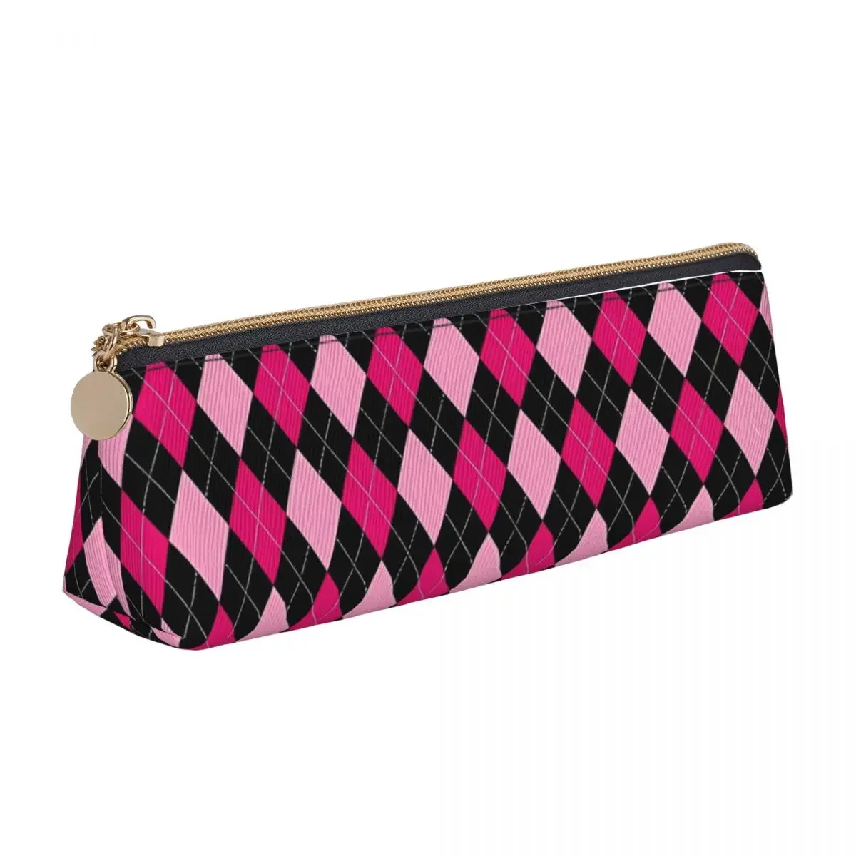 High Pencil Case para Meninos e Meninas, Pink Chessboard, Cool Box, Graphic School Cases, Organizador de Papelaria, Gift Idea