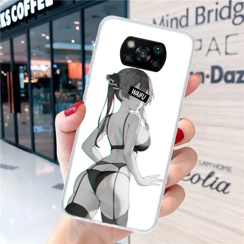 Sugoi Senpai Anime Waifu Sexy Girl Soft Phone Case for Xiaomi Poco X6 X5 X4 Gt X3 Nfc F6 F5 Pro M5s M5 M4 M3 F4 F3 F2 F1 Capa Co