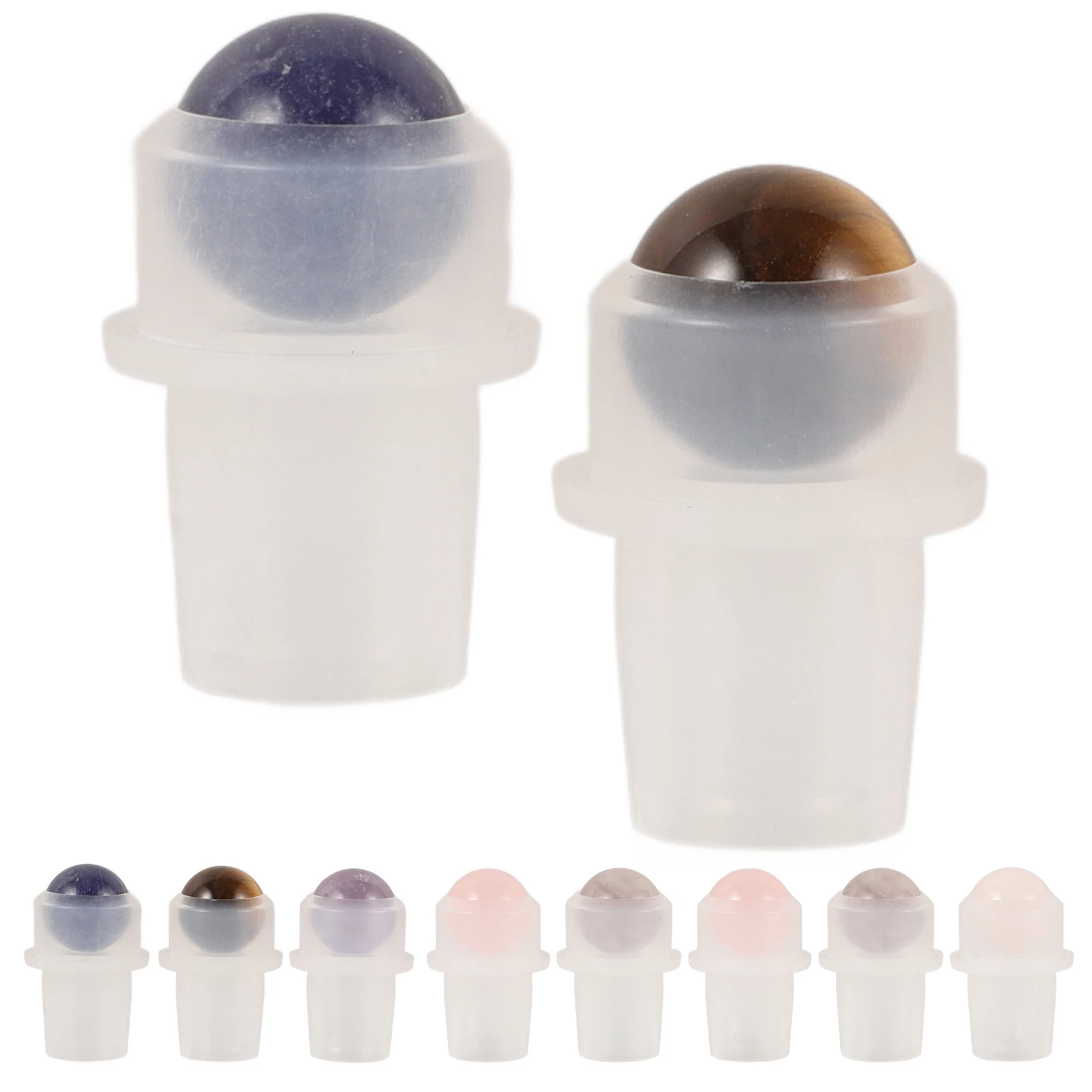 

10pcs Essential Oil Perfume Bottle Balls Semi Precious Stones Roller 9 5mm Glass Cosmetics Assorted Smooth Long Life