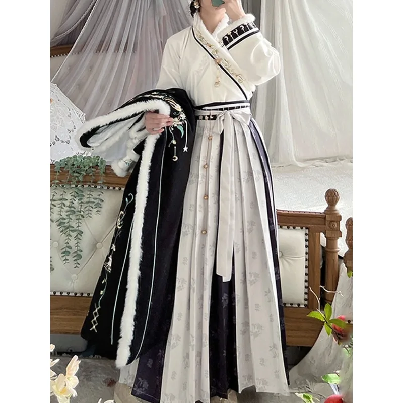 ensemble-hanfu-pour-hommes-et-femmes-veste-longue-en-velours-cp-jupe-plissee-col-d'hiver-vetements-de-fete-du-nouvel-an
