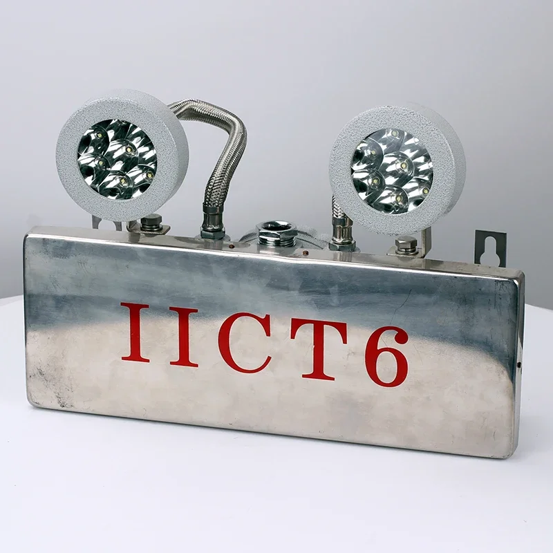 High Quality IP66 Twin Heads LED Lights Waterproof Emergency Ex-Proof Light Sign Stainless Steel