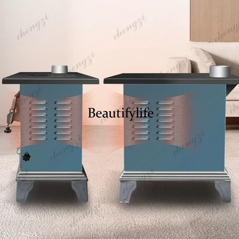 Heavy Steel Portable Fire Pits Wood Stove Dual Fuel Burning Outdoor Camping Heating Fireplace Coal Grate