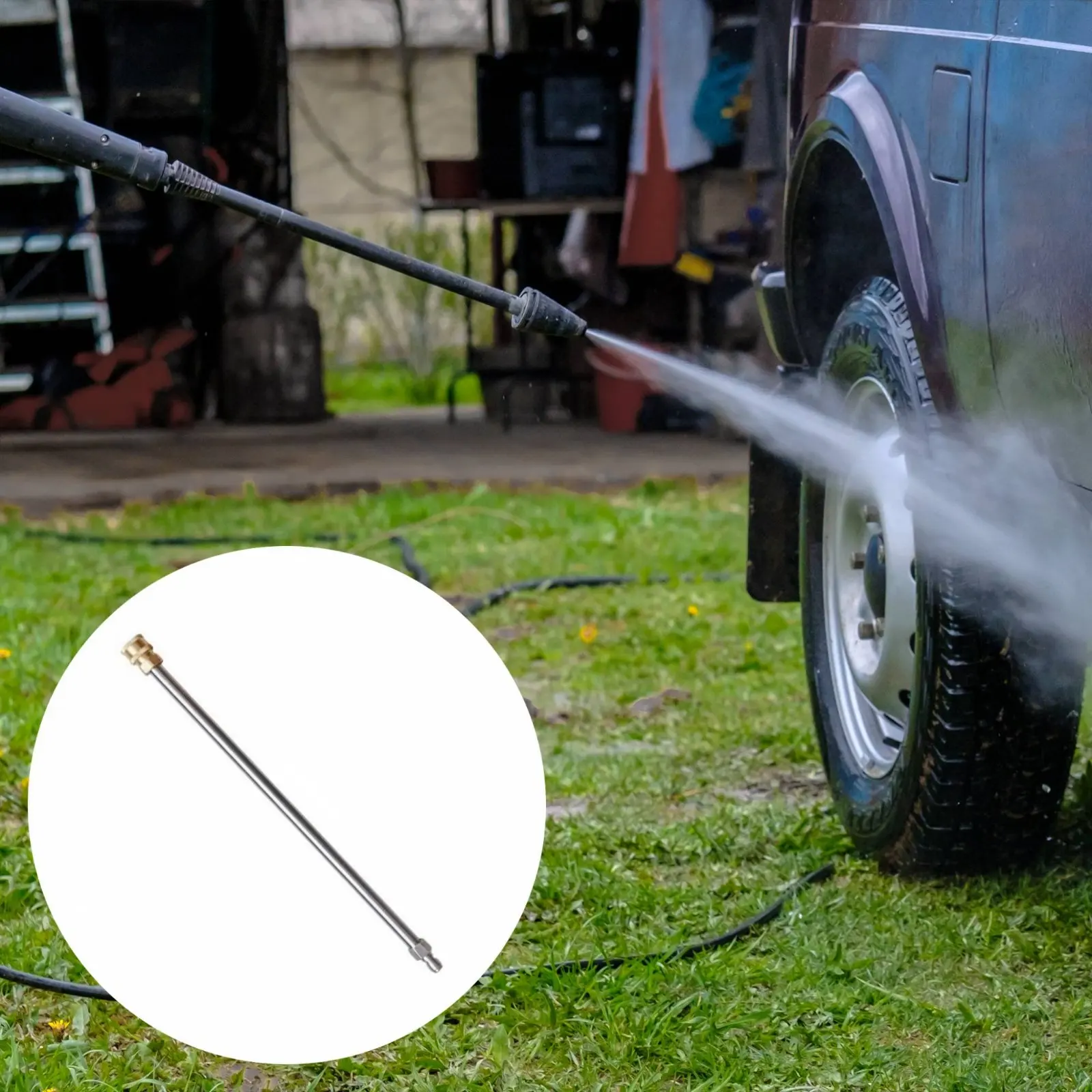 17 Inch Pressure Washer Lance Rustproof Pressure Washer Extension Extension Rod Stainless Steel Extension Rod for Patio Cleaning