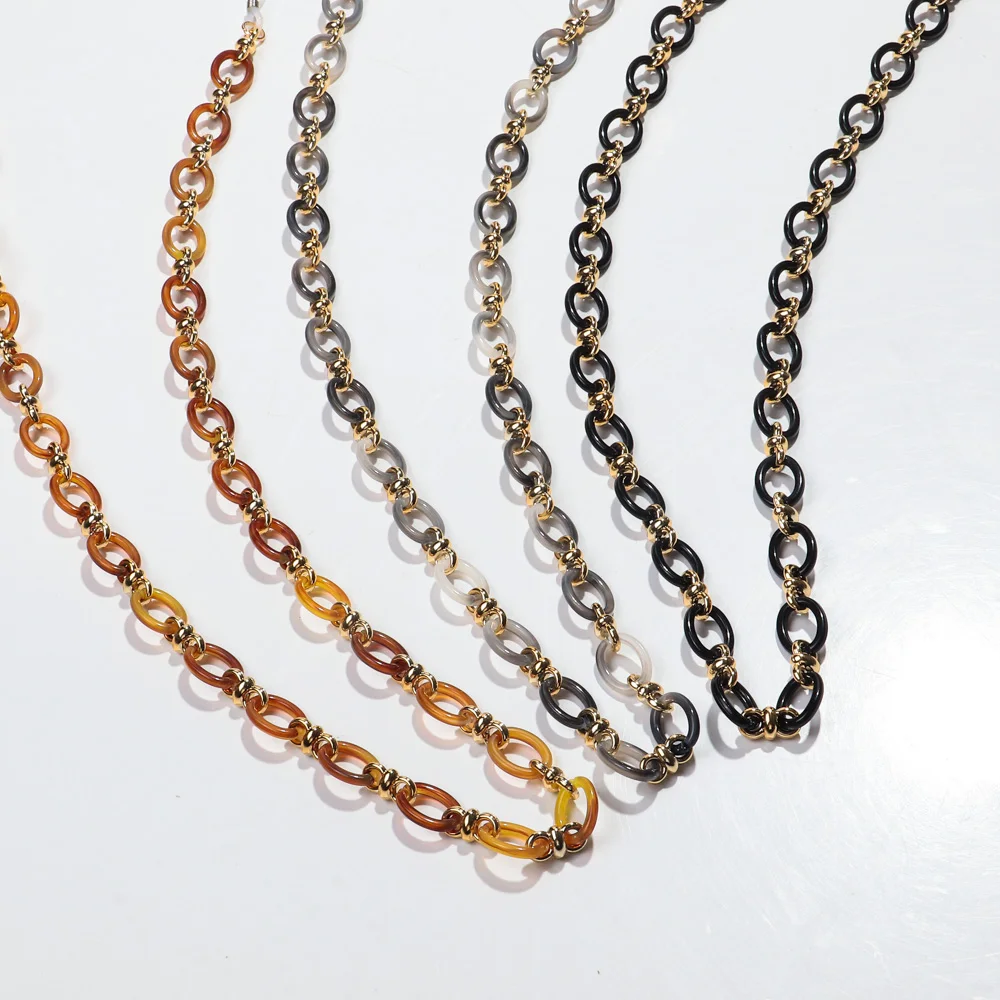Neue Bunte Acryl Oval Link Gläser Kette Riemen für Frauen 70 cm Hängenden Hals Maske Seil Sonnenbrille Lanyard Schnur Zubehör – Detail 11
