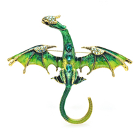 Wuli&baby Flying Dragon Brooches For Women Men 4-color New Design Legend Animal Brooch Pin Gifts