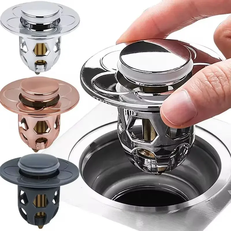 

Universal Sink Drain Stoppers Stainless Steel Drain Press Deodorant Filter Bounce Core Spring Kitchen Sink Hair Filter Element