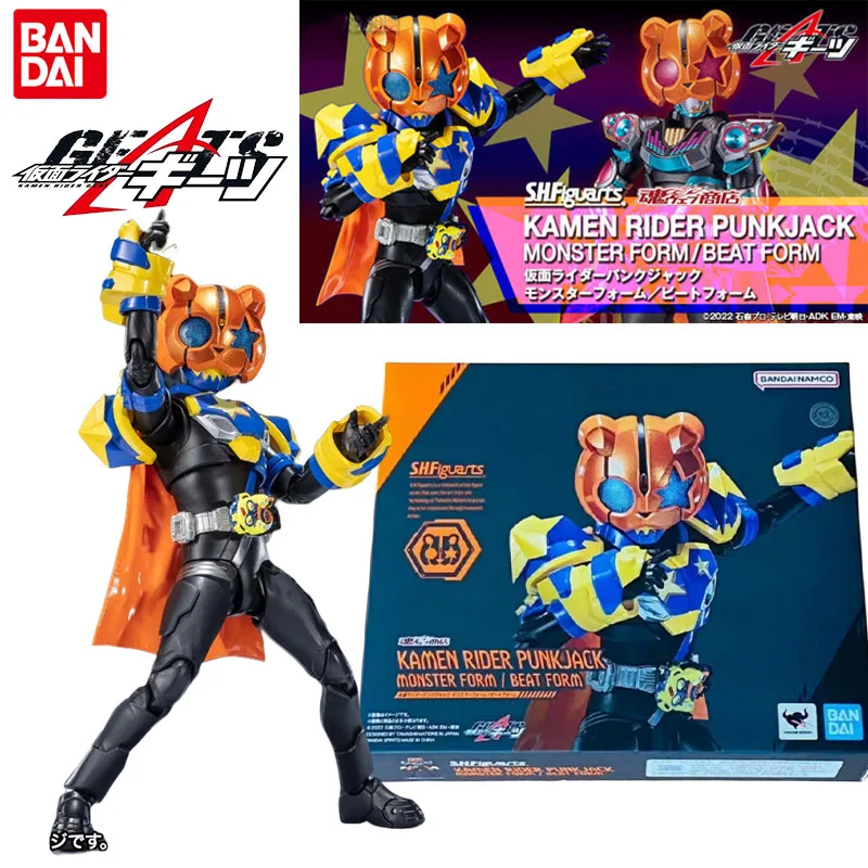 Bandai Genuine Kamen Rider PunkJack Anime Figure S.H.Figuarts Monster Form Action Figure Toys for Kids Gift Collectible Model