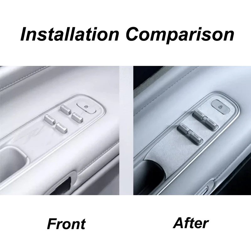 MDUG For Huawei Aito M9 2024 Door Window Up Switch Button Panel Suede Protective Sticker Alcantara Accessories