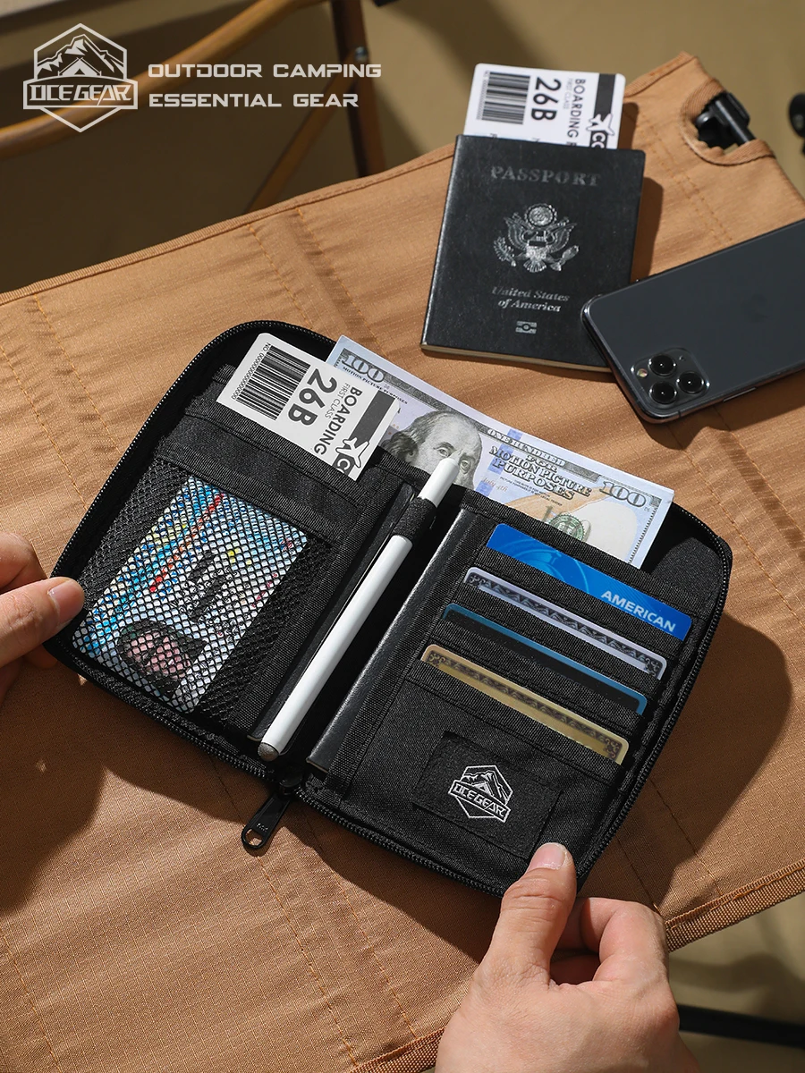 OCEGEAR RFID Stop Reispallet Paspoorthouder Grote Capaciteit Geld Pouch Creditcards Organizer Kleine handtas Zipper portemonnee