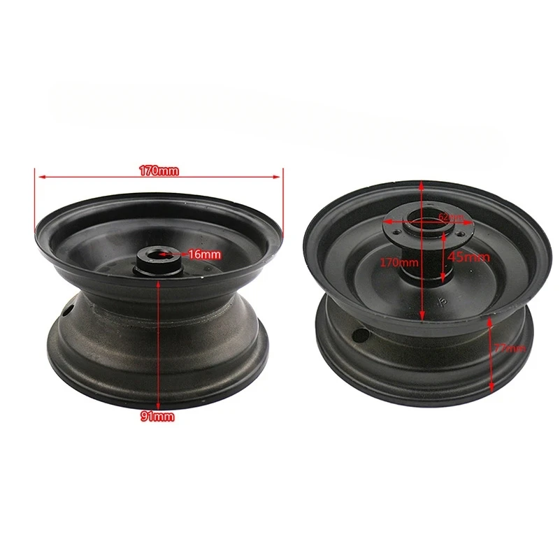 6-inch wheels use 145/70-6 13x5.00-6 13x6.50-6 tires ATV 3-hole vacuum rim, suitable for 110-125cc karts, lawn mowers,
