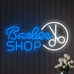 Barber Shop LOGO LED Neon Light Sign Acrylic Neon Sign USB Dimmer Switch For Business Beauty Salon Barber Singboards Wall Decor