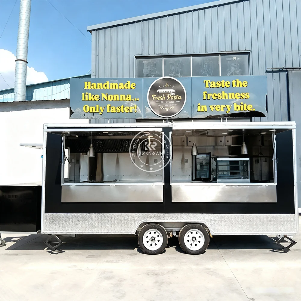 Food Vans Mobile Bar Coffee Shop Cart Custom Color Cotton Candy Truck Food Trailer Ice Cream Street Foodtruck With Full Kitchen