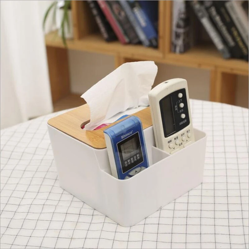 Tissue Box Simple Wooden Cover Desktop Home Tissue Box Paper Storage Drawer Box Home Car Remote Control Storage Boxes